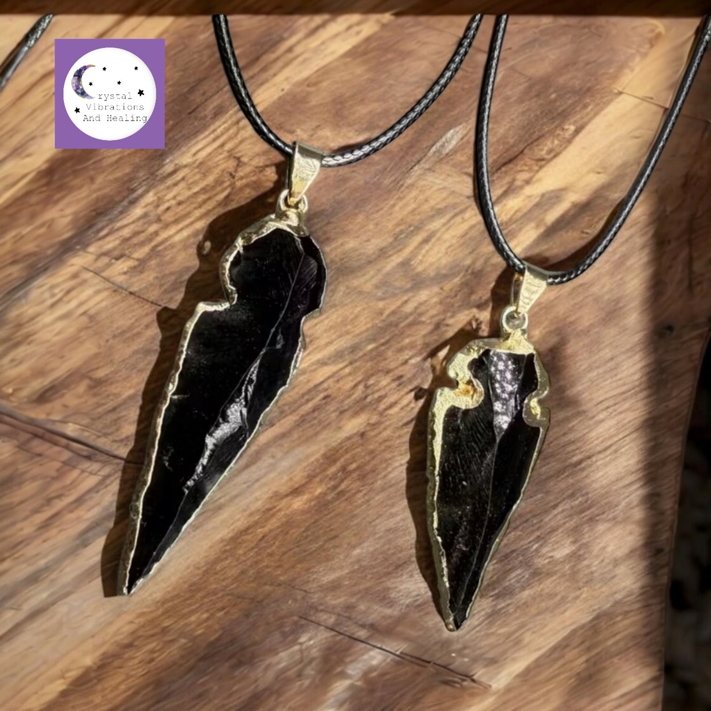 Black Obsidian Arrowhead Pendant Necklace *