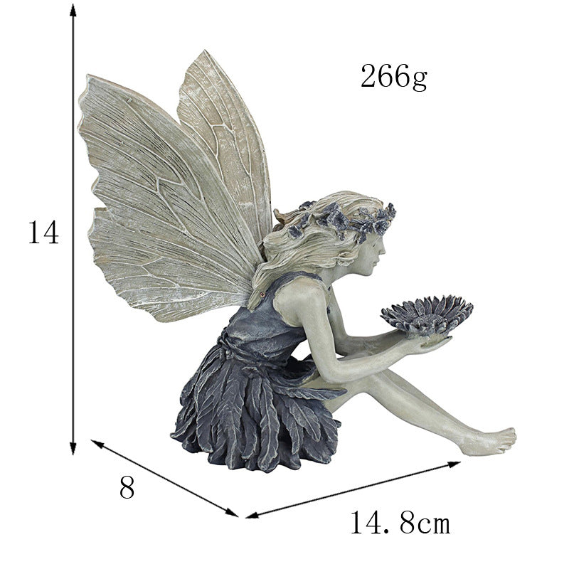 Sunflower Fairy Statue Resin Ornament - Crystal Vibrations & Healing