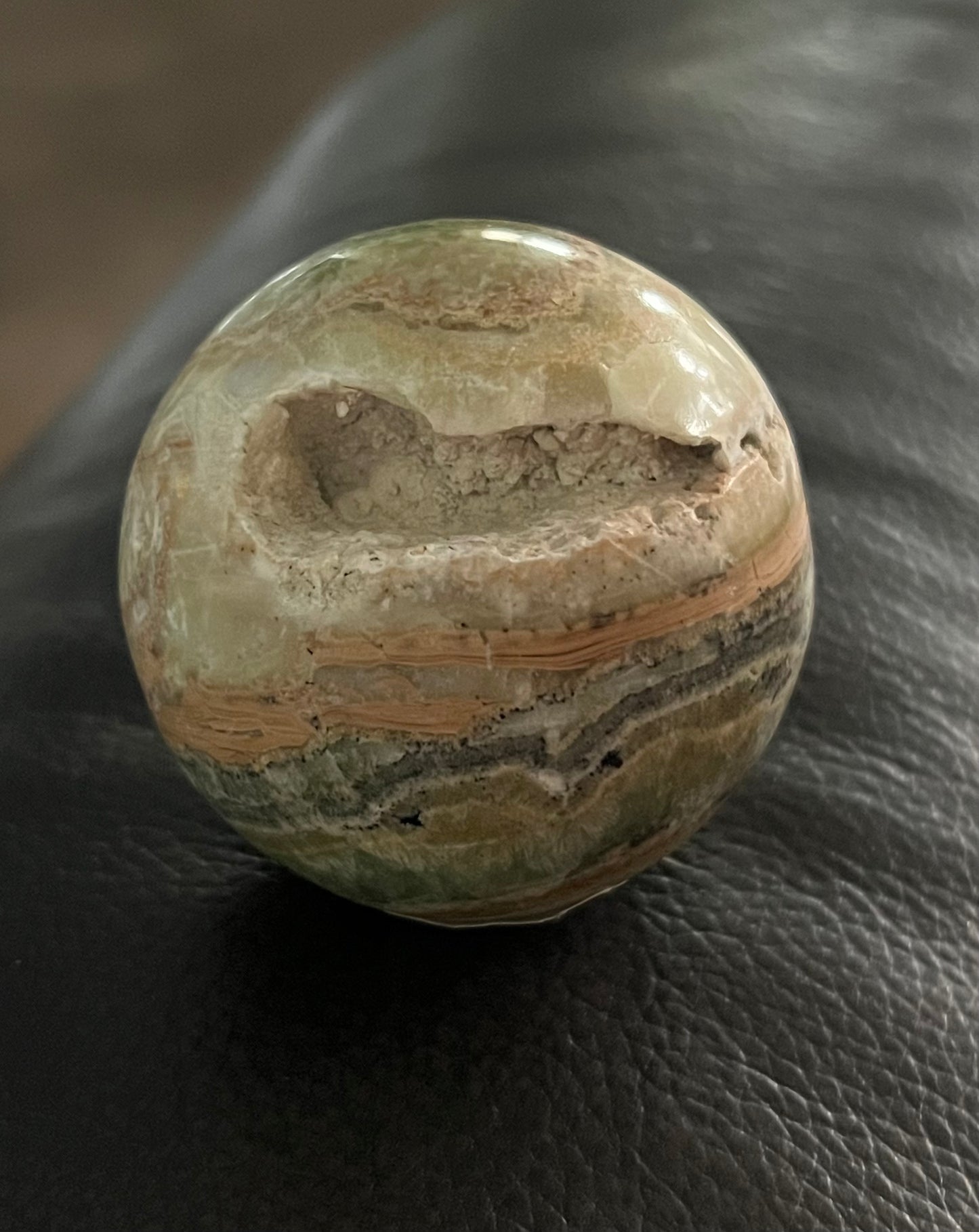 Green Aragonite Sphere