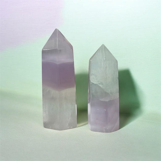 Lavender Fluorite Yttrium Obelisk Tower *