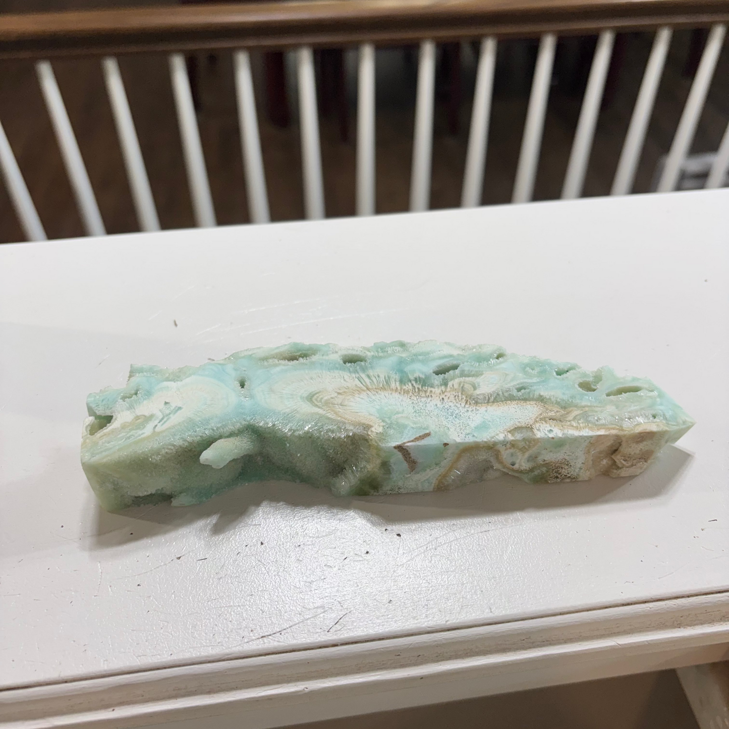 Blue Aragonite Tower Obelisk Point *