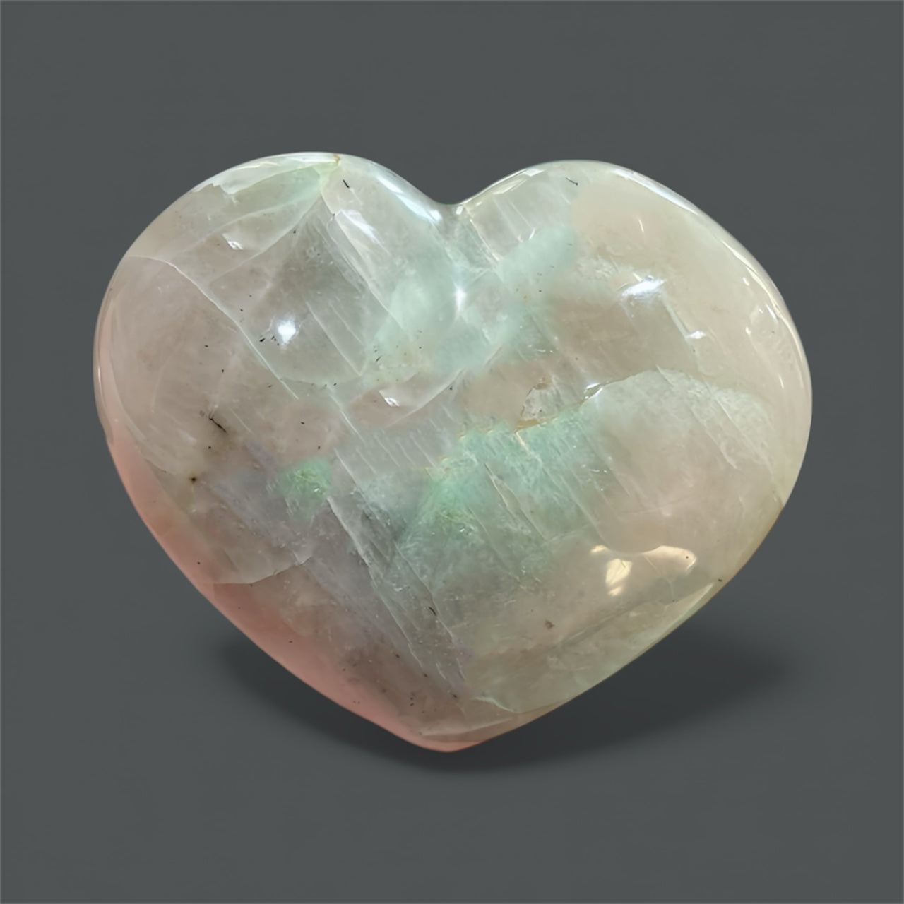 Green Moonstone Heart Carving *