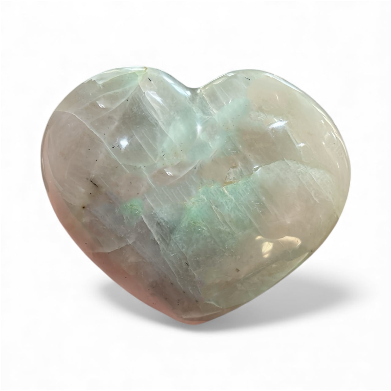 Green Moonstone Heart Carving *