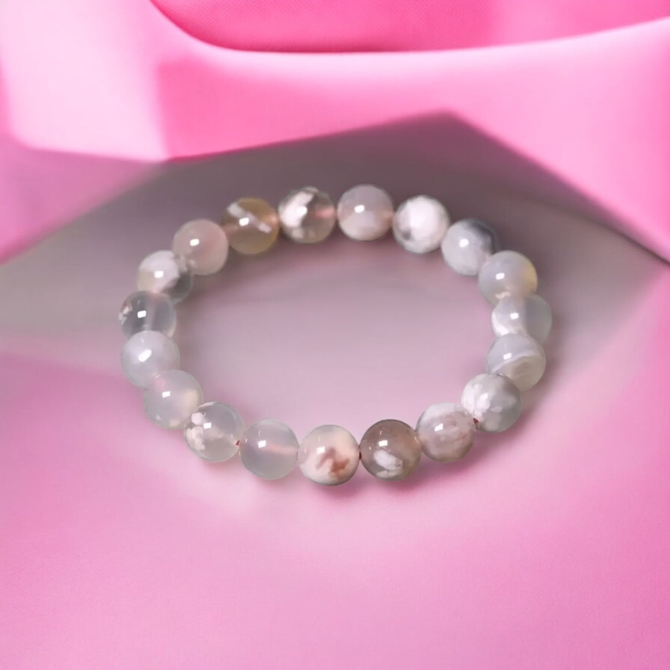 Flower Agate, Sakura Agate Bracelet