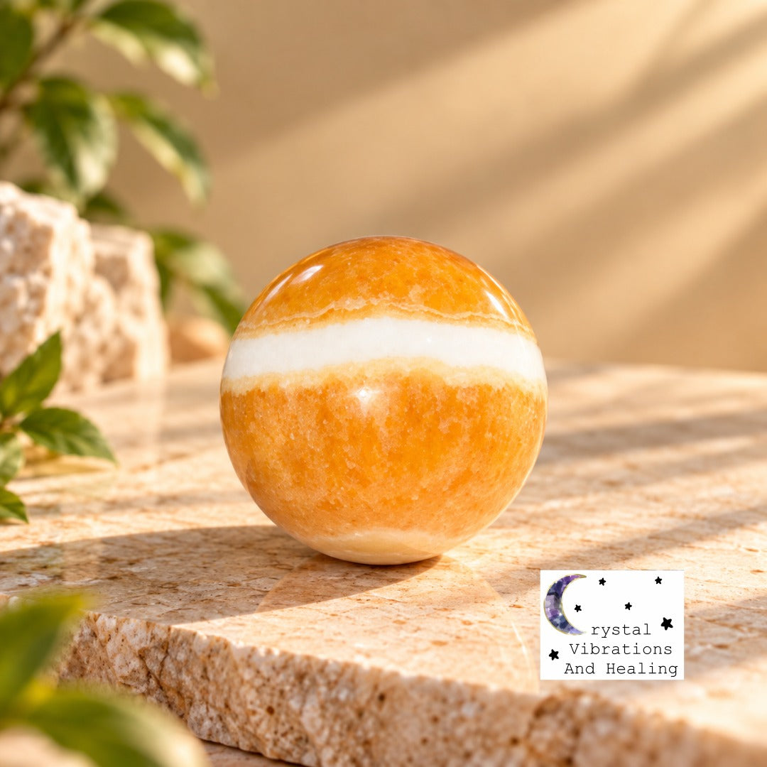 Orange Calcite Sphere  **