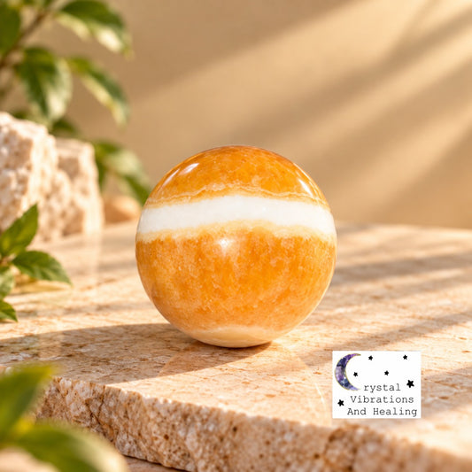 Orange Calcite Sphere  **