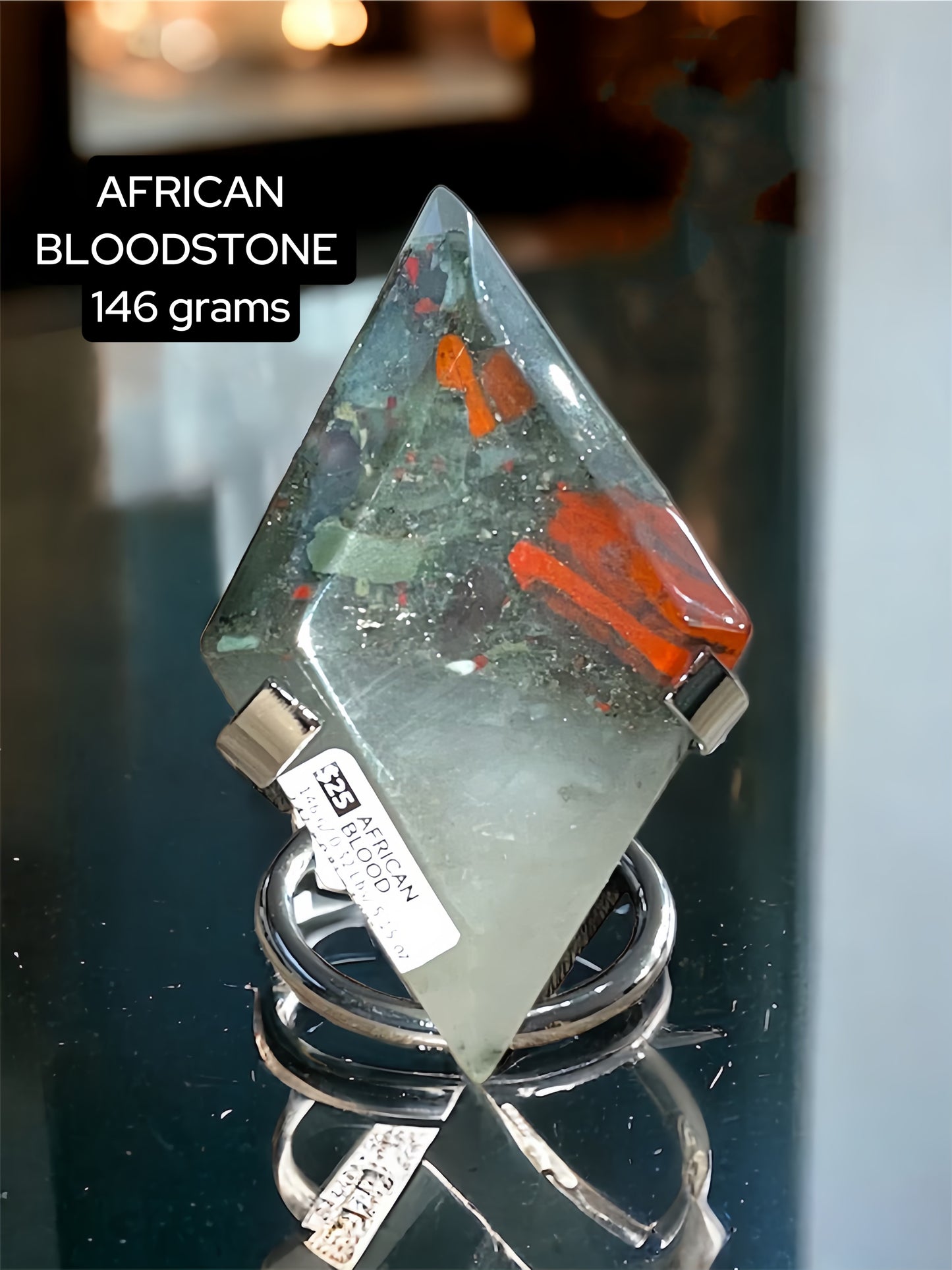 African Bloodstone Diamond Rhombus Shape Freeform