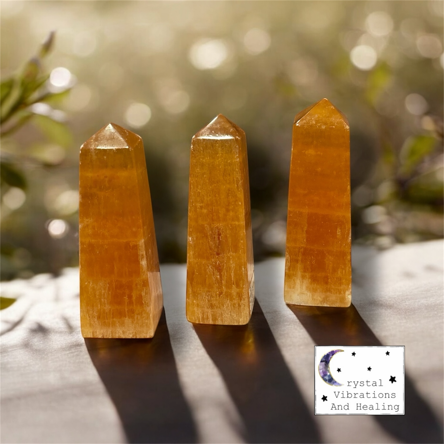 Translucent Orange Calcite Obelisk Tower *