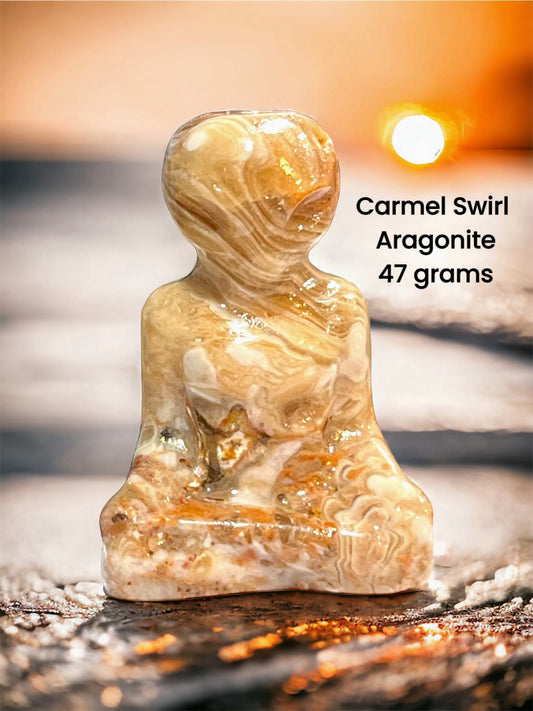 Caramel Swirl Aragonite Carving