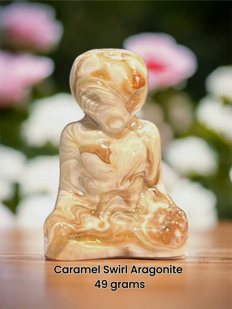 Caramel Swirl Aragonite Carving