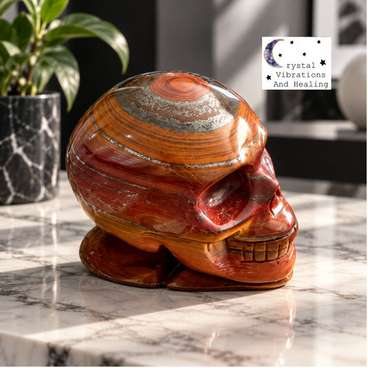 Iron Tiger Eye Skull Carving