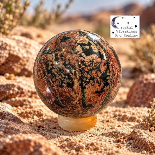 Starry Night Obsidian Sphere