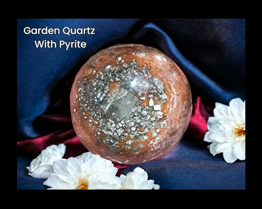 Garden Quartz with Pyrite Sphere