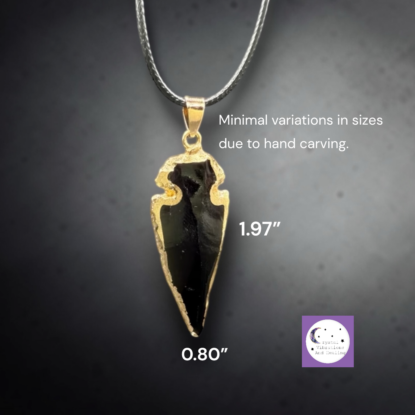 Black Obsidian Arrowhead Pendant Necklace *