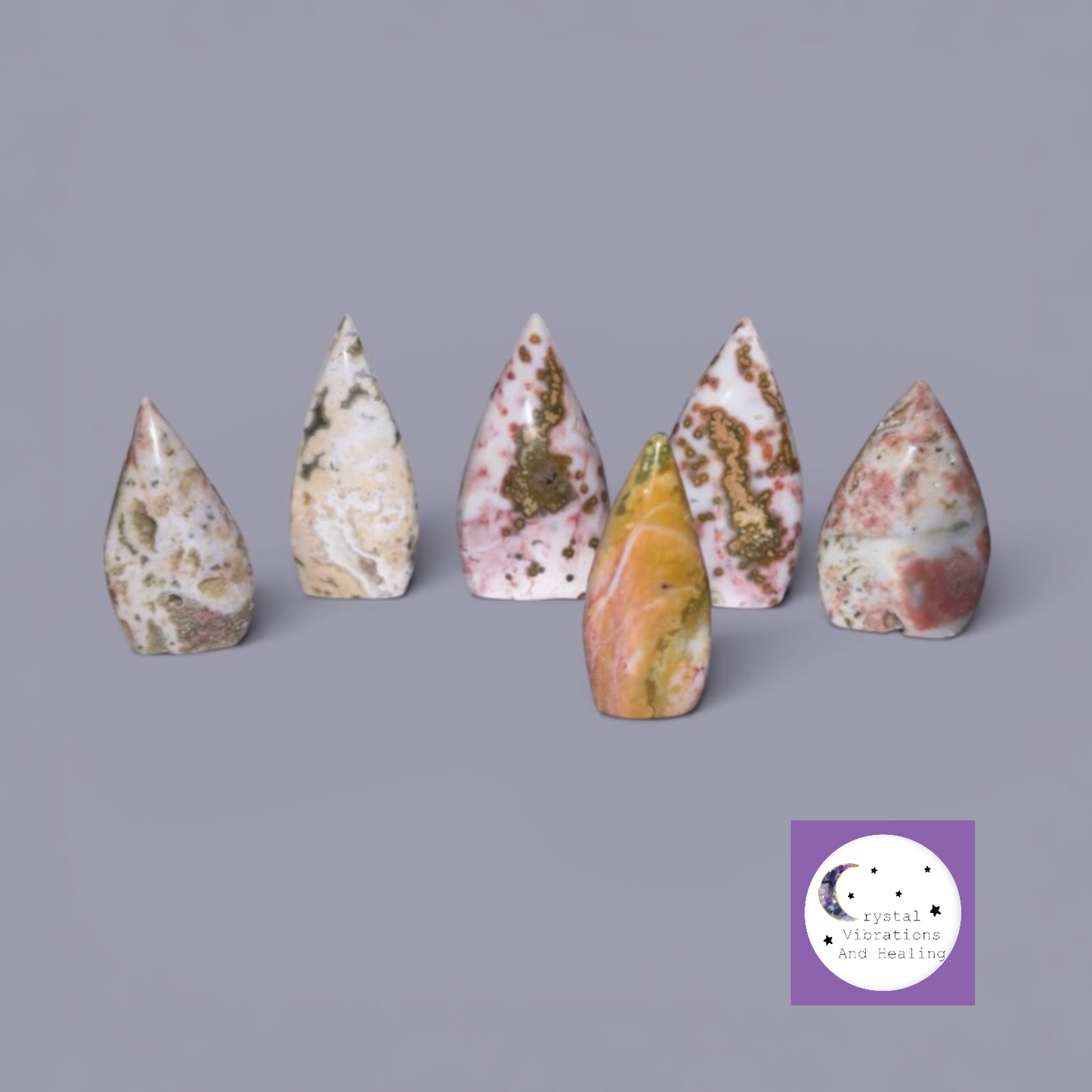 8th Vein Ocean Jasper Teardrop Flame