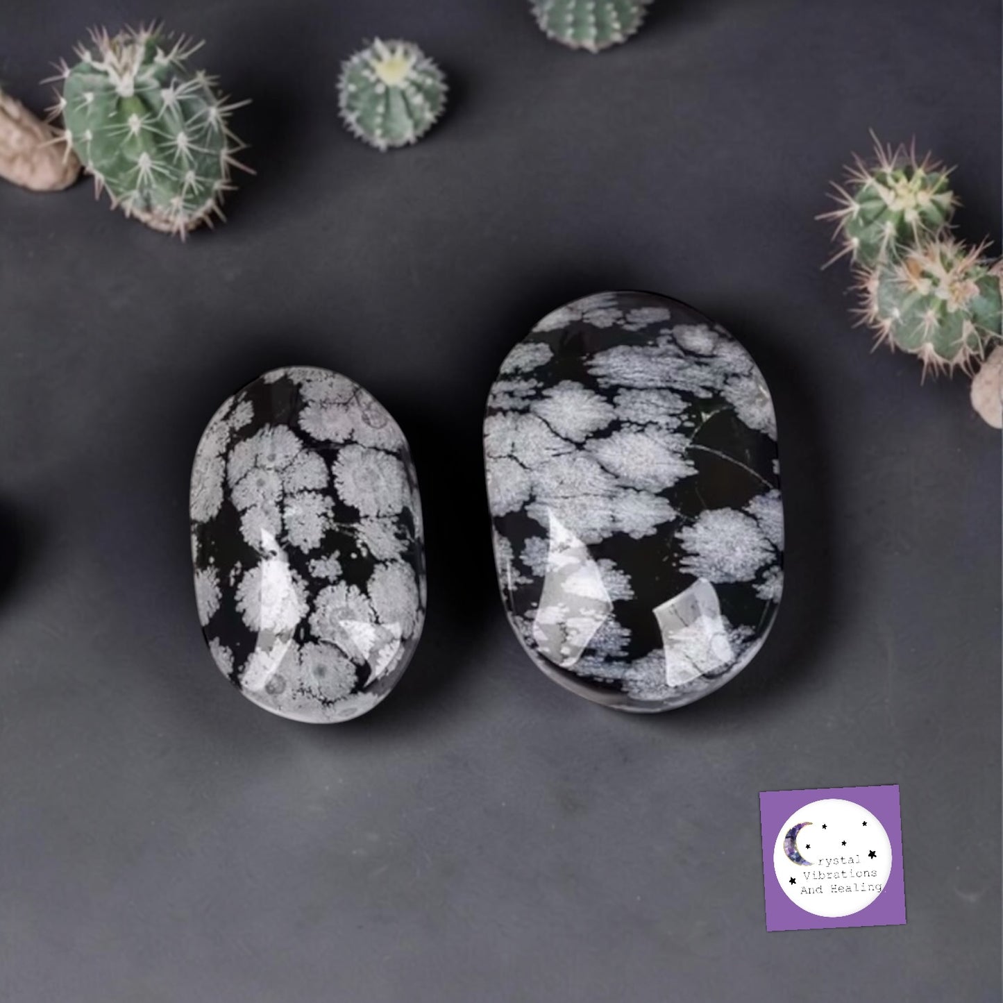 Snowflake Obsidian Palm Stone