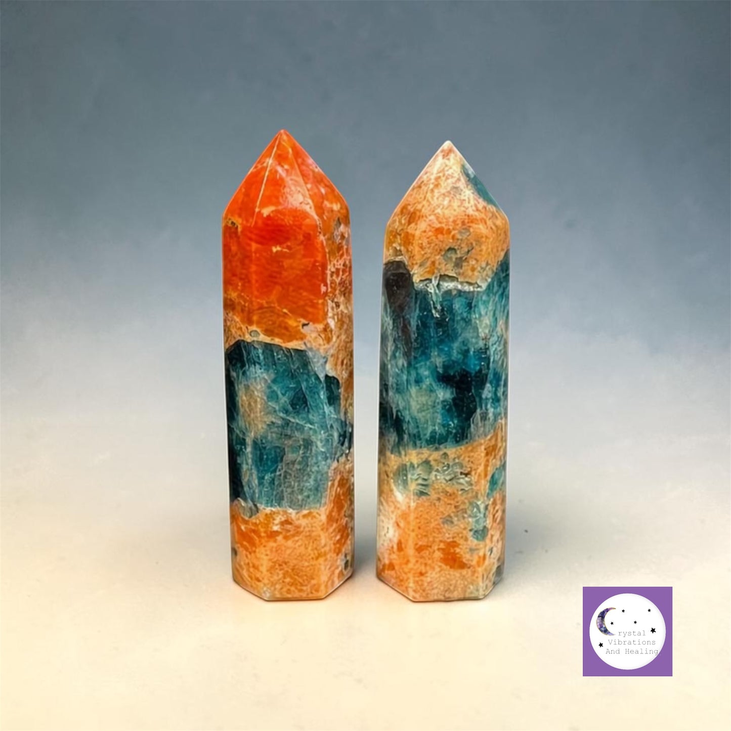 Sunstone with Blue Apatite Obelisk Tower **