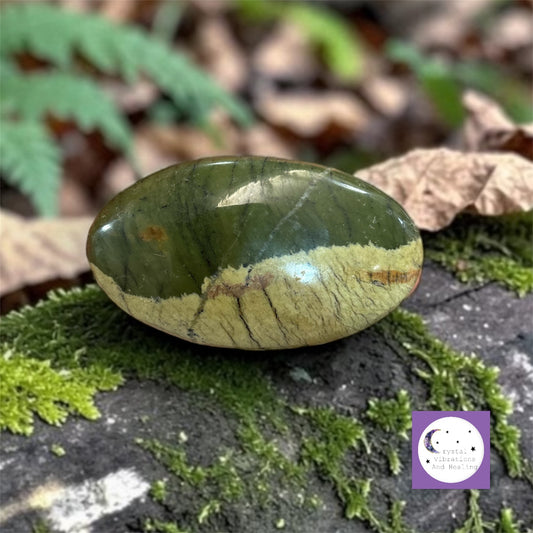Watermelon Serpentine Palm Stone