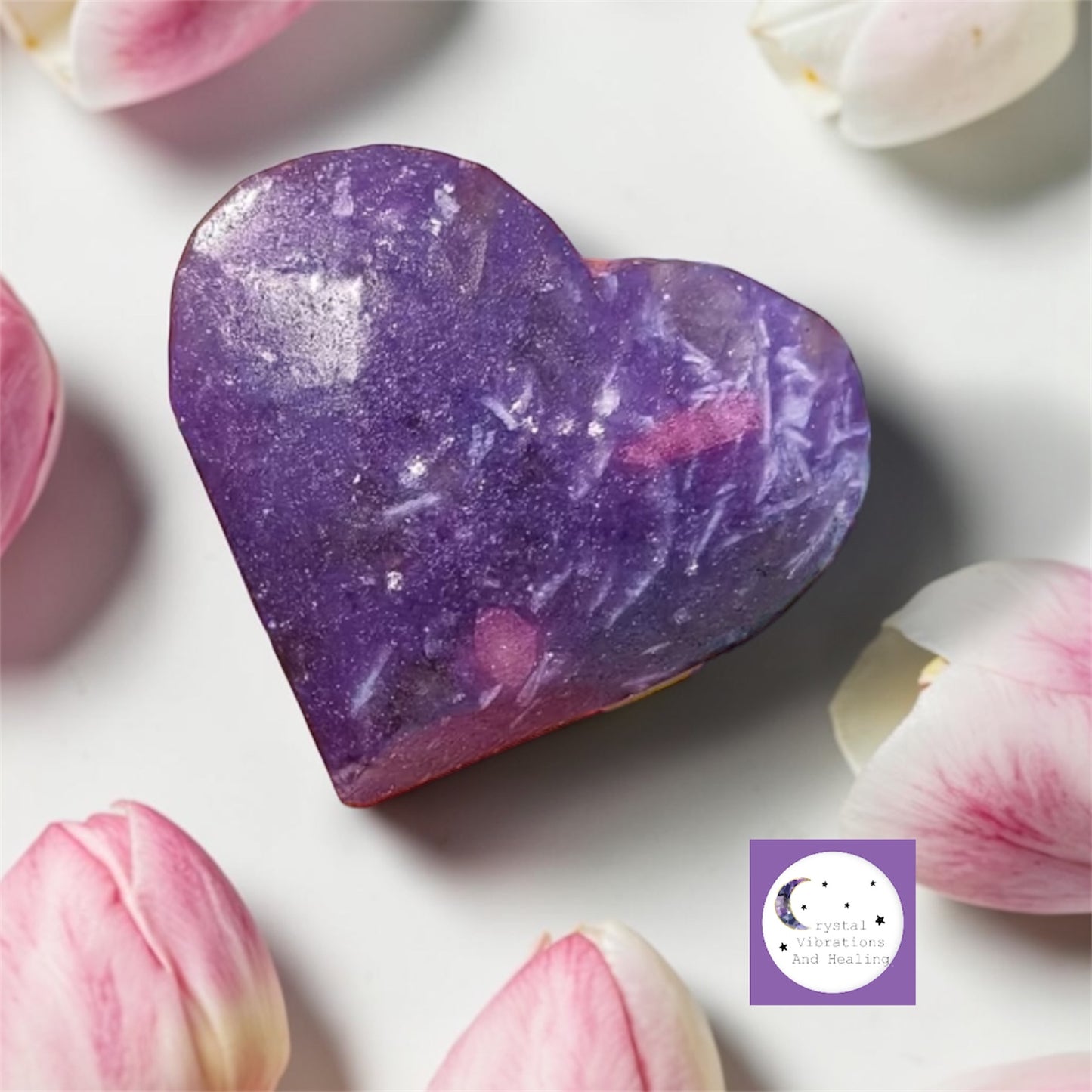 Lepidolite Heart Carving