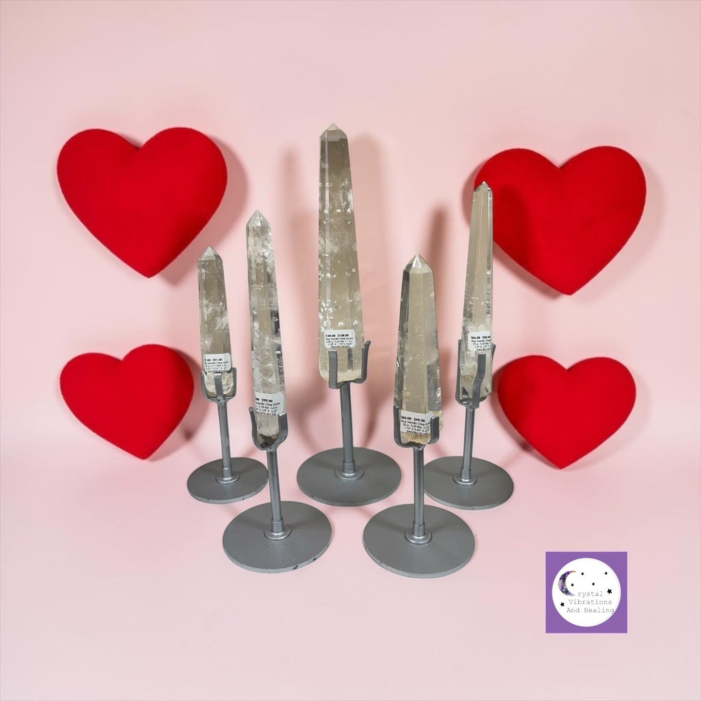 Blue Needle Clear Quartz Tower Obelisk Point *