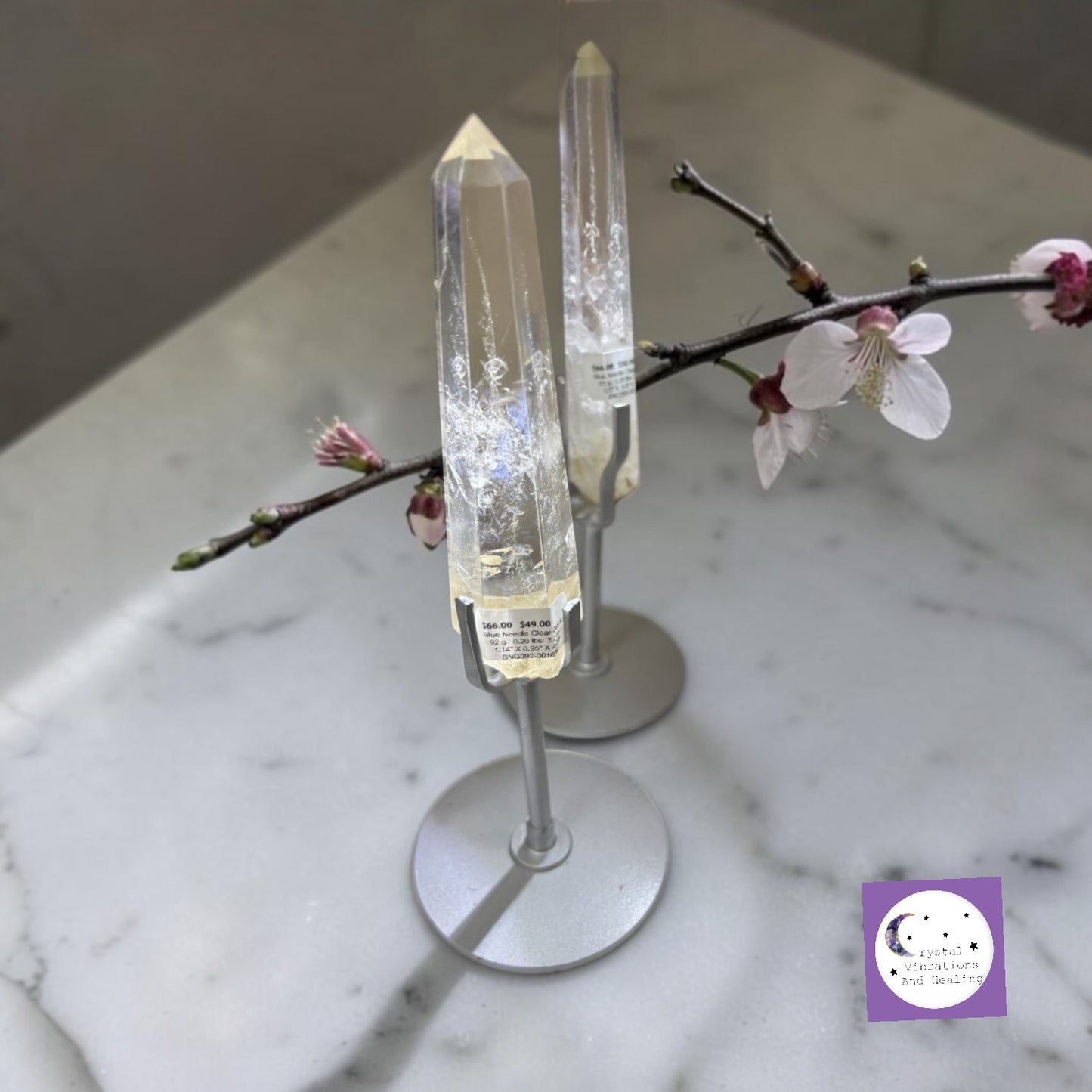 Blue Needle Clear Quartz Tower Obelisk Point *