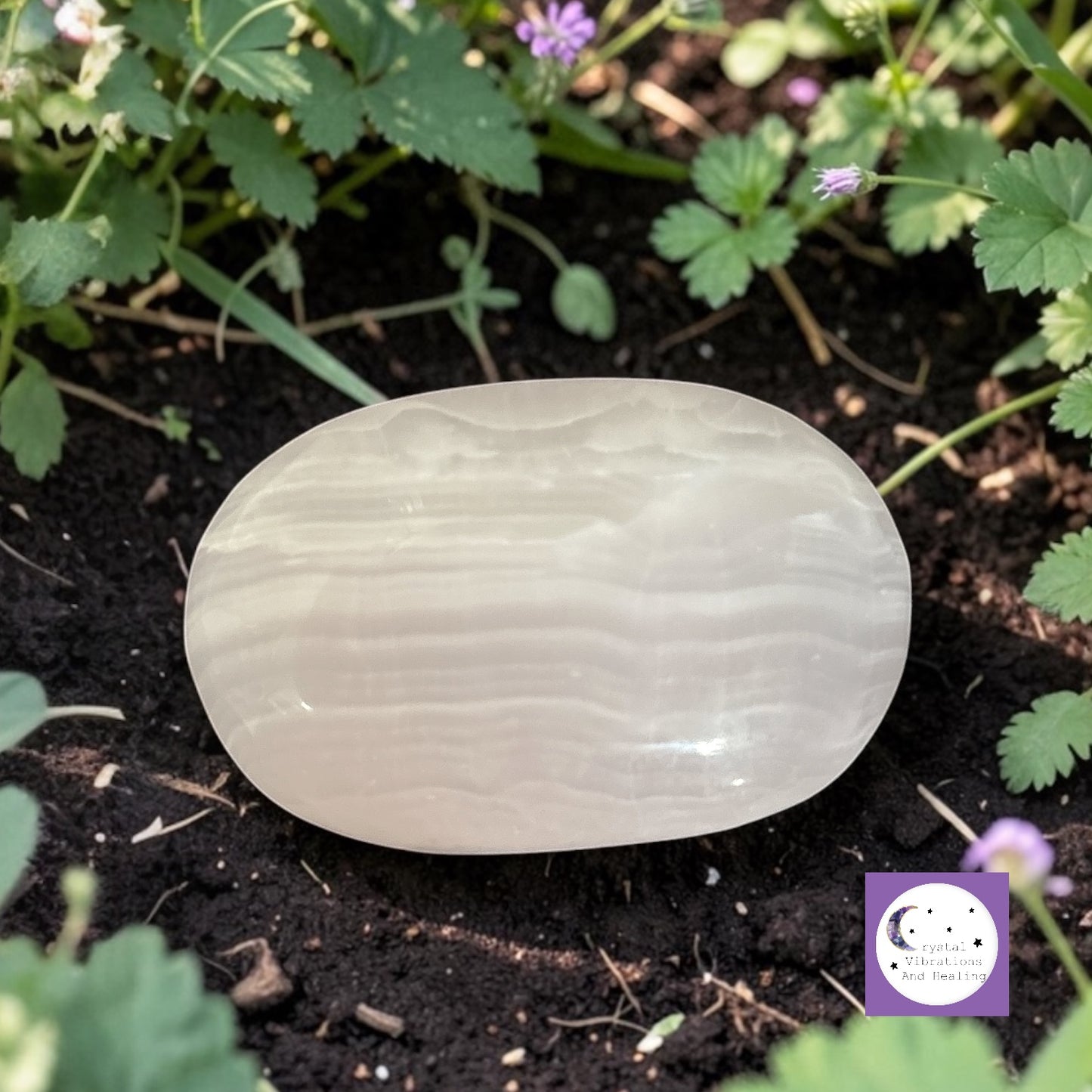 Pink Mangano Calcite Palm Stone