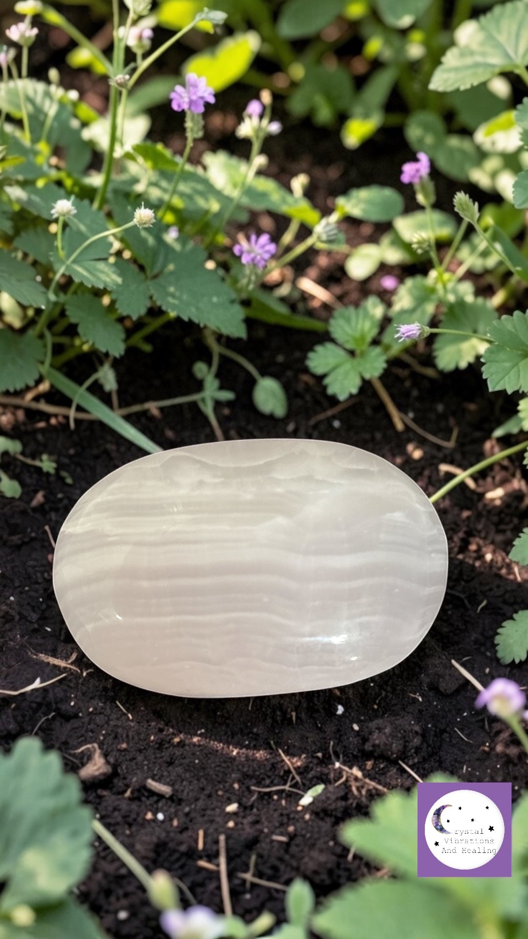 Pink Mangano Calcite Palm Stone