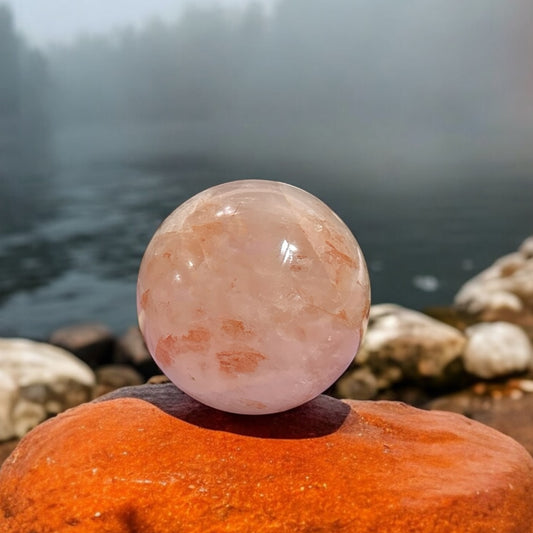 Fire Quartz, Red Healer, Hematoid Quartz Sphere *