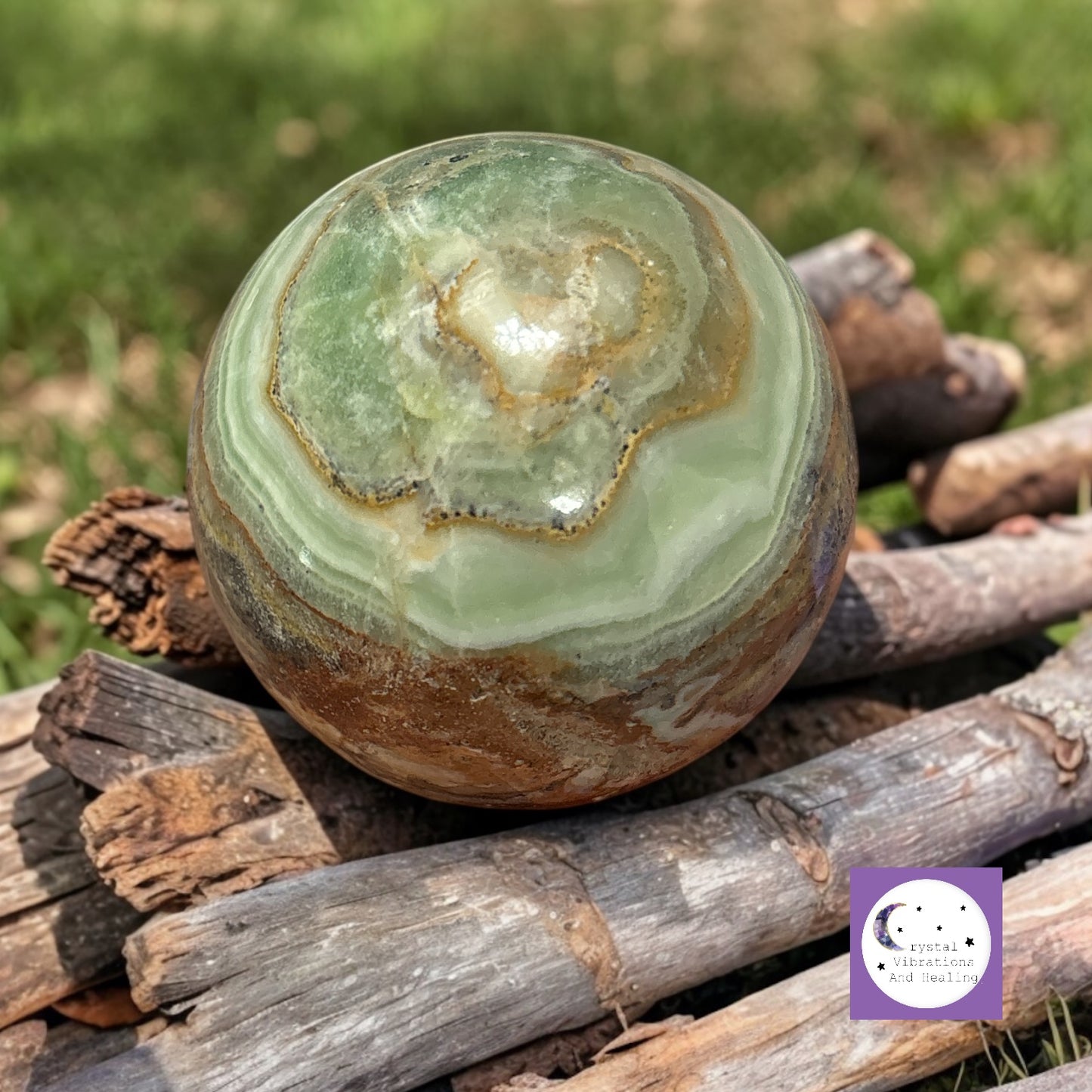 Green Aragonite Sphere **