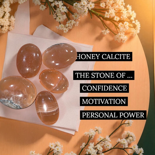 Honey Calcite Palm Stone *