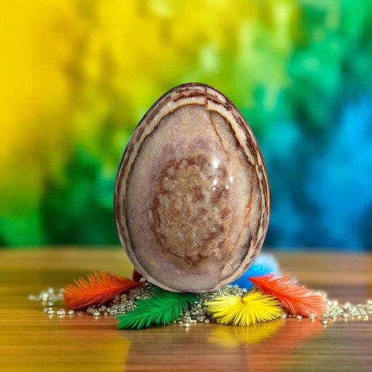 Red Calcite Egg Carving *