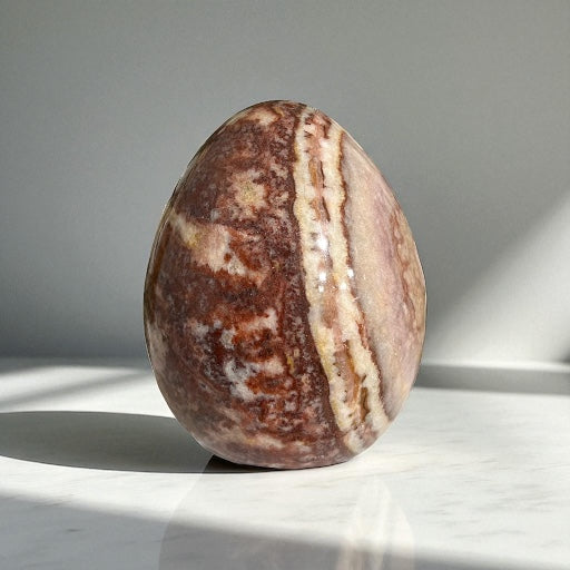 Red Calcite Egg Carving *