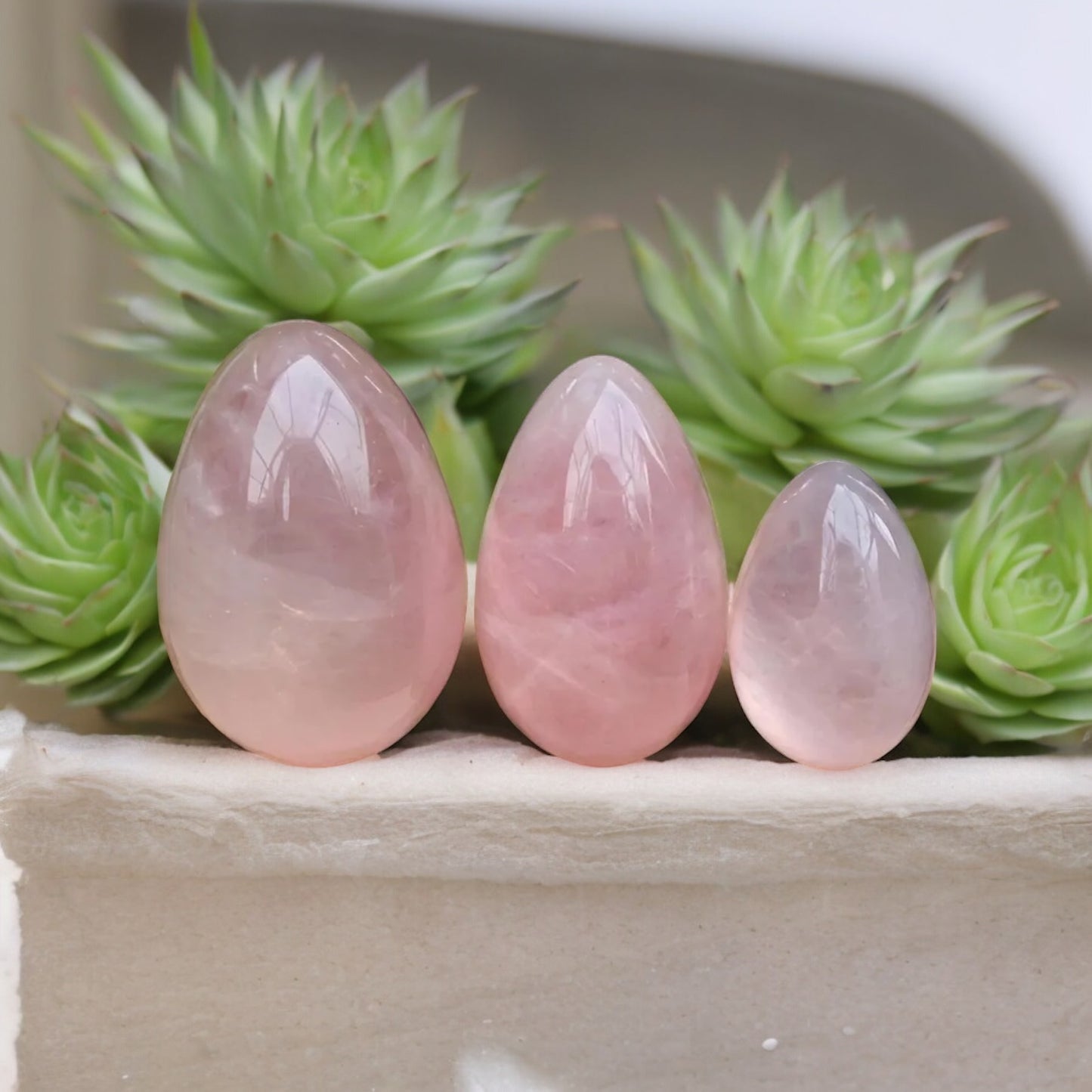 Rose Quartz Egg Carving