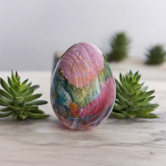 Ocean Jasper Egg Carving