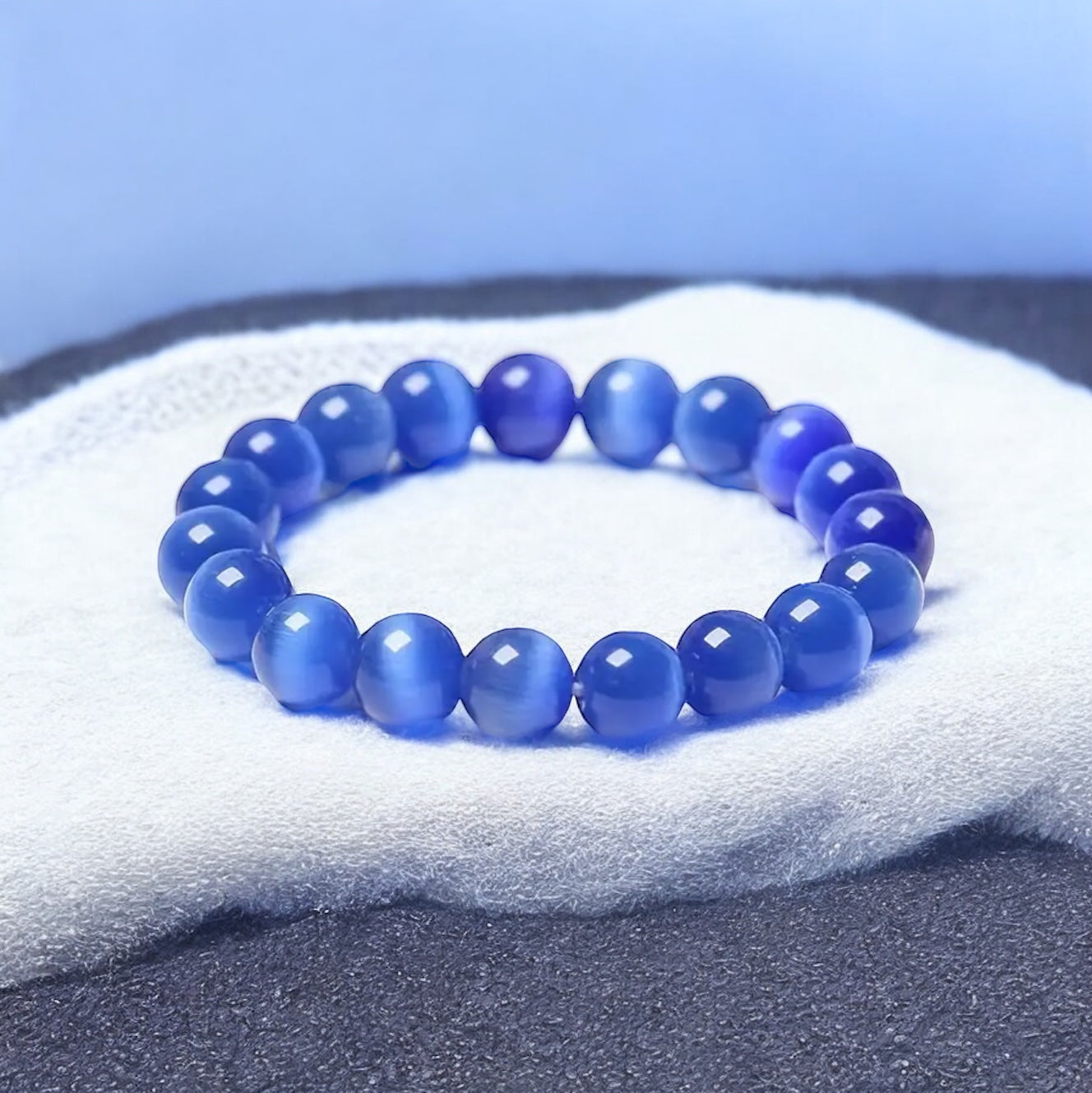 Blue Cat’s Eye Beaded Bracelet