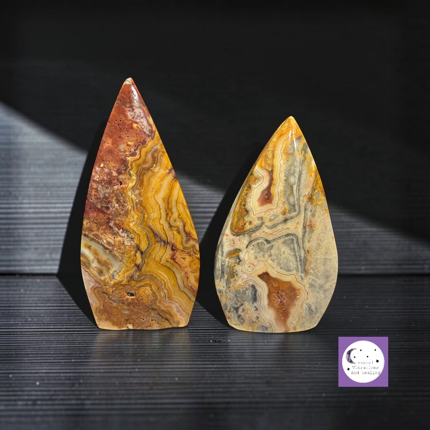 Yellow Lace Agate Freeform Teardrop **