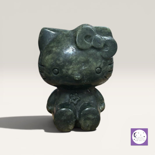 Green Jade Hello Kitty Carving
