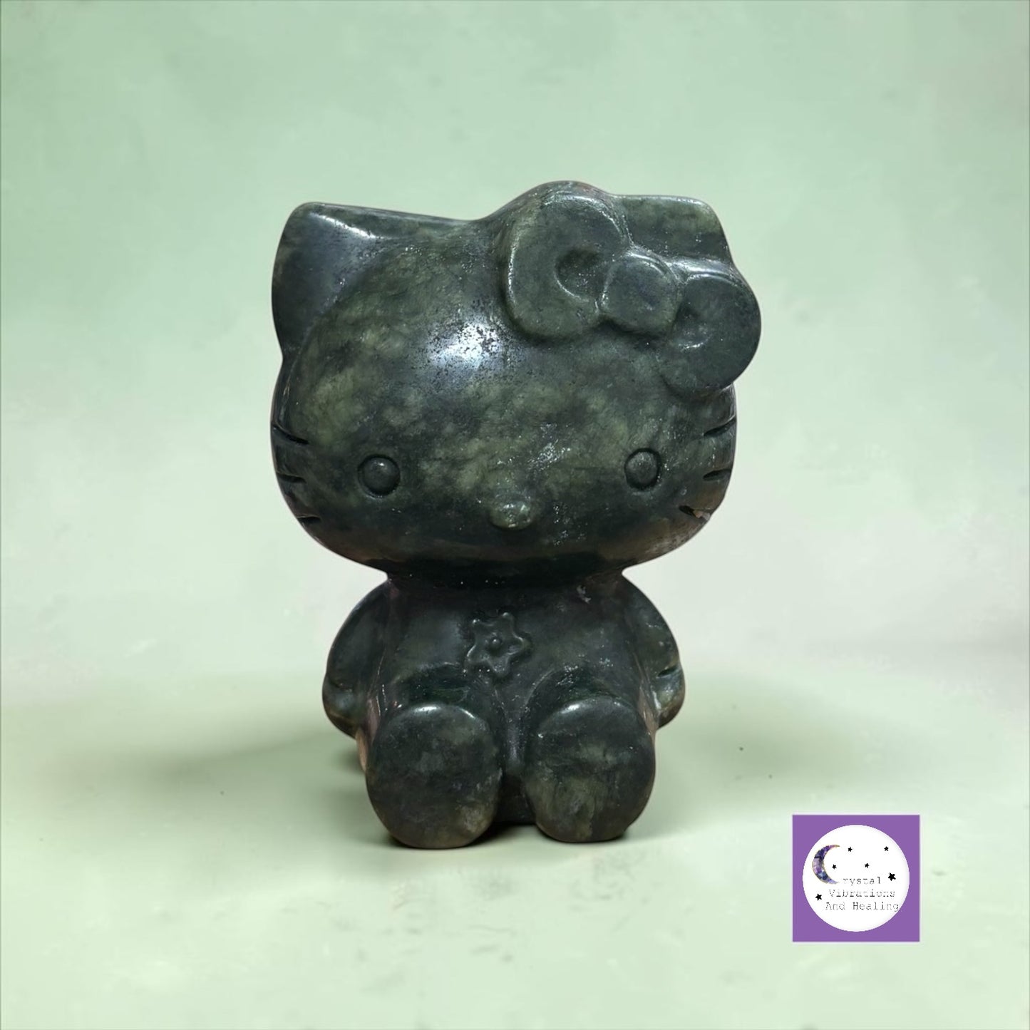 Green Jade Hello Kitty Carving