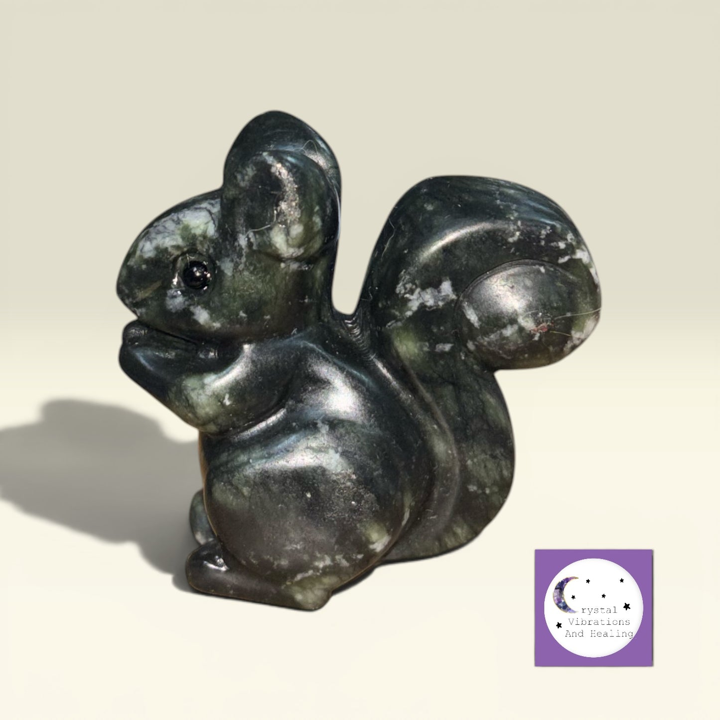 Green Jade Squirrel Carving