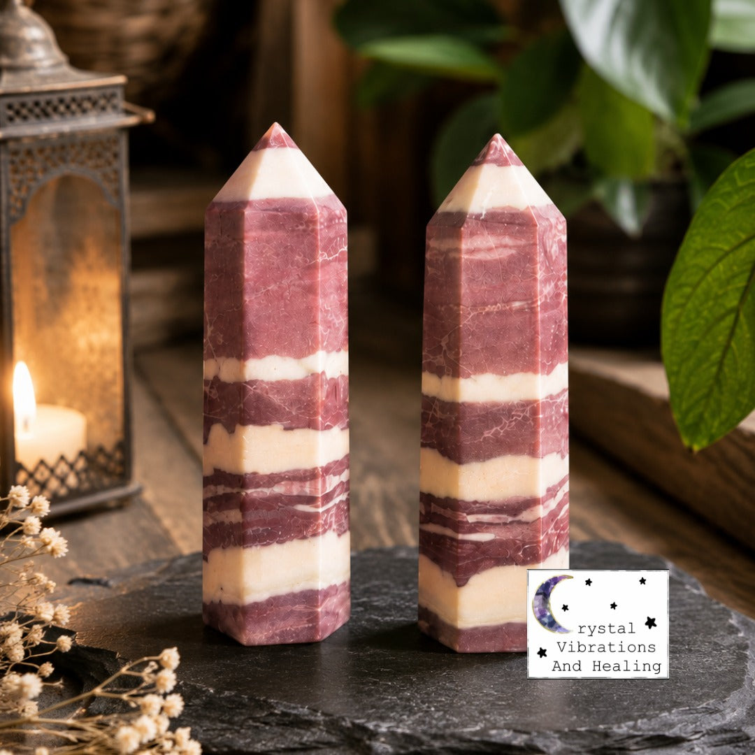 Chocolate Zebra Jasper Tower Obelisk Point **