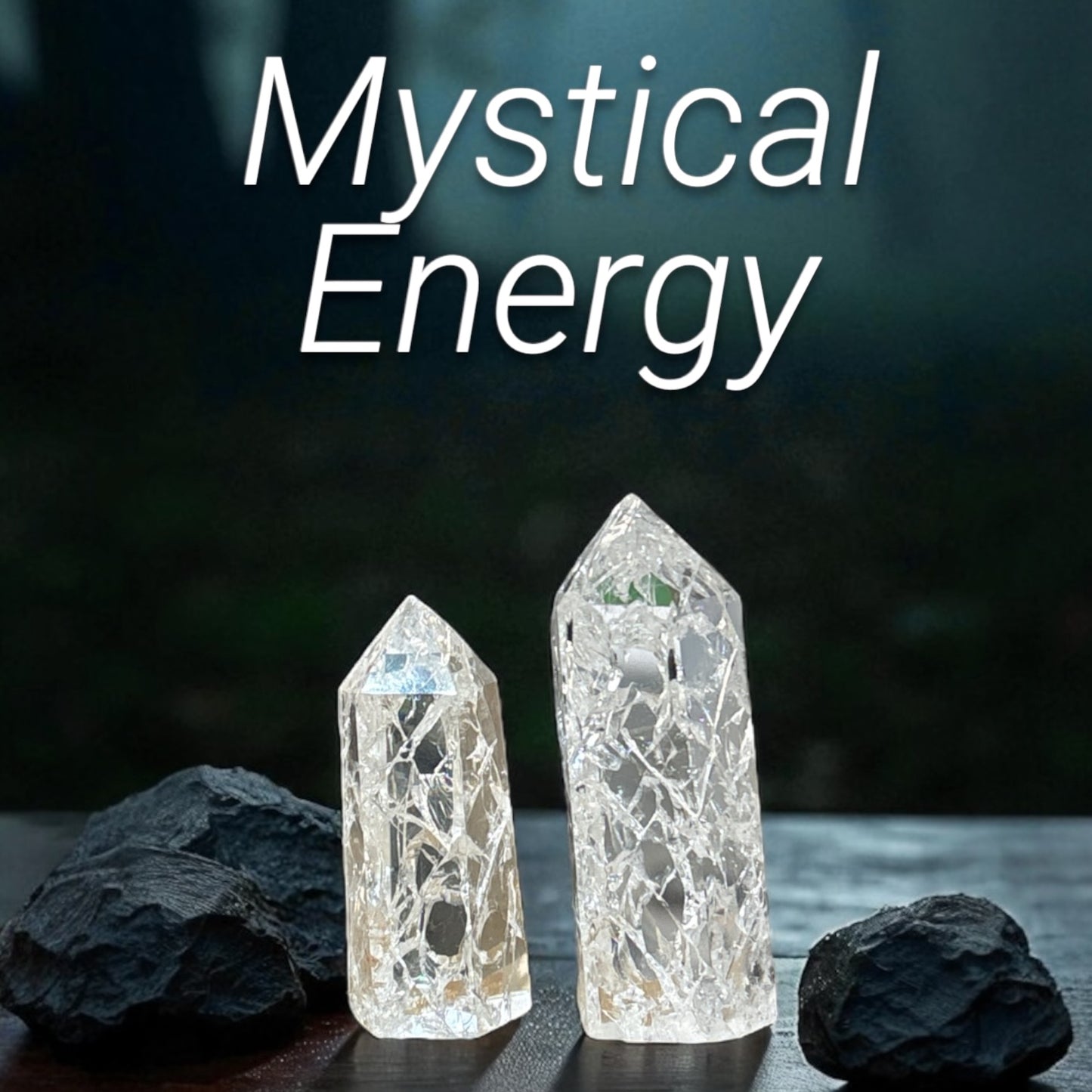 Clear Rainbow Crackle Quartz Obelisk Tower Point *