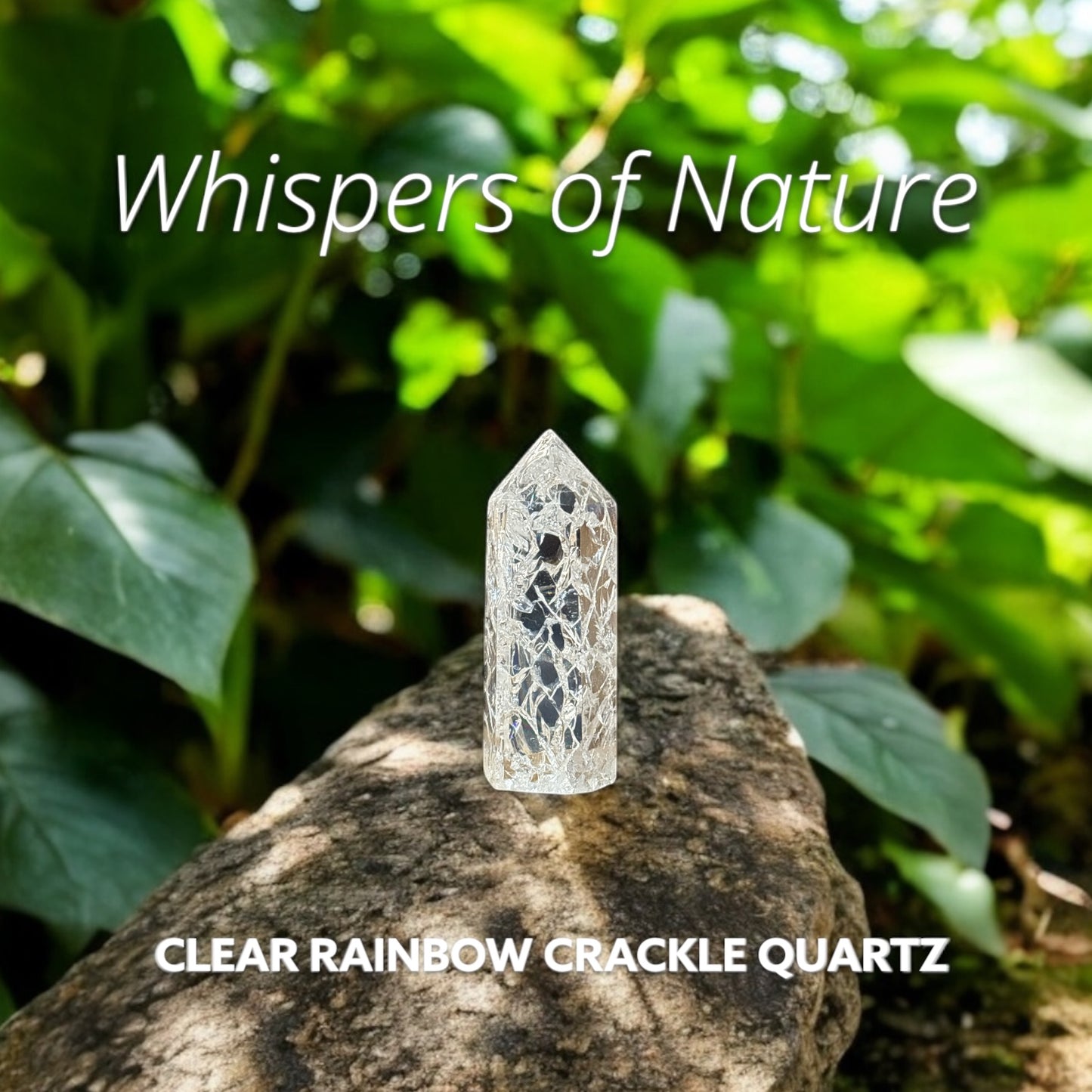 Clear Rainbow Crackle Quartz Obelisk Tower Point *