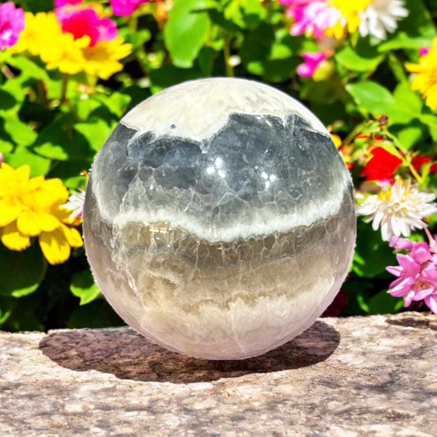 Blue Banded Calcite Sphere *