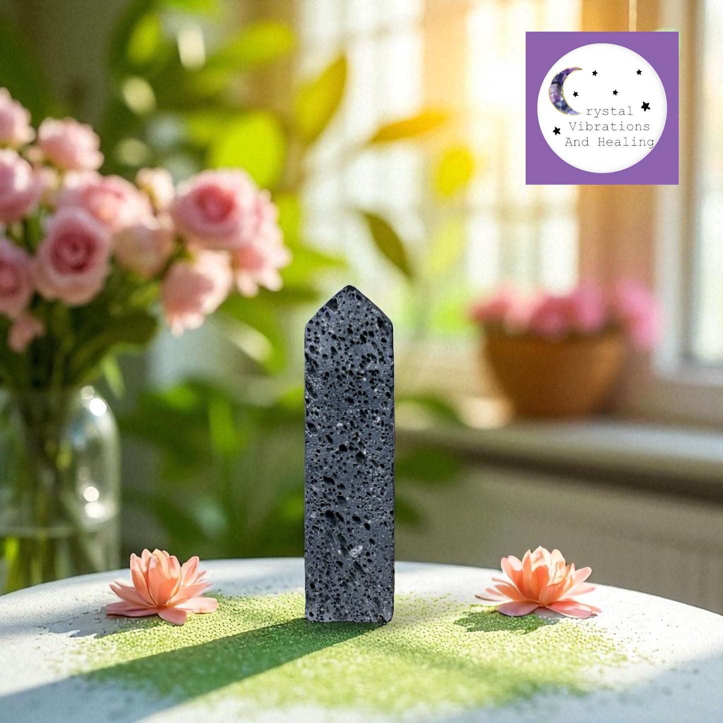 Black Lava Stone Tower Obelisk Point *