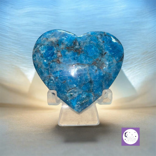 Blue Apatite Heart Carving