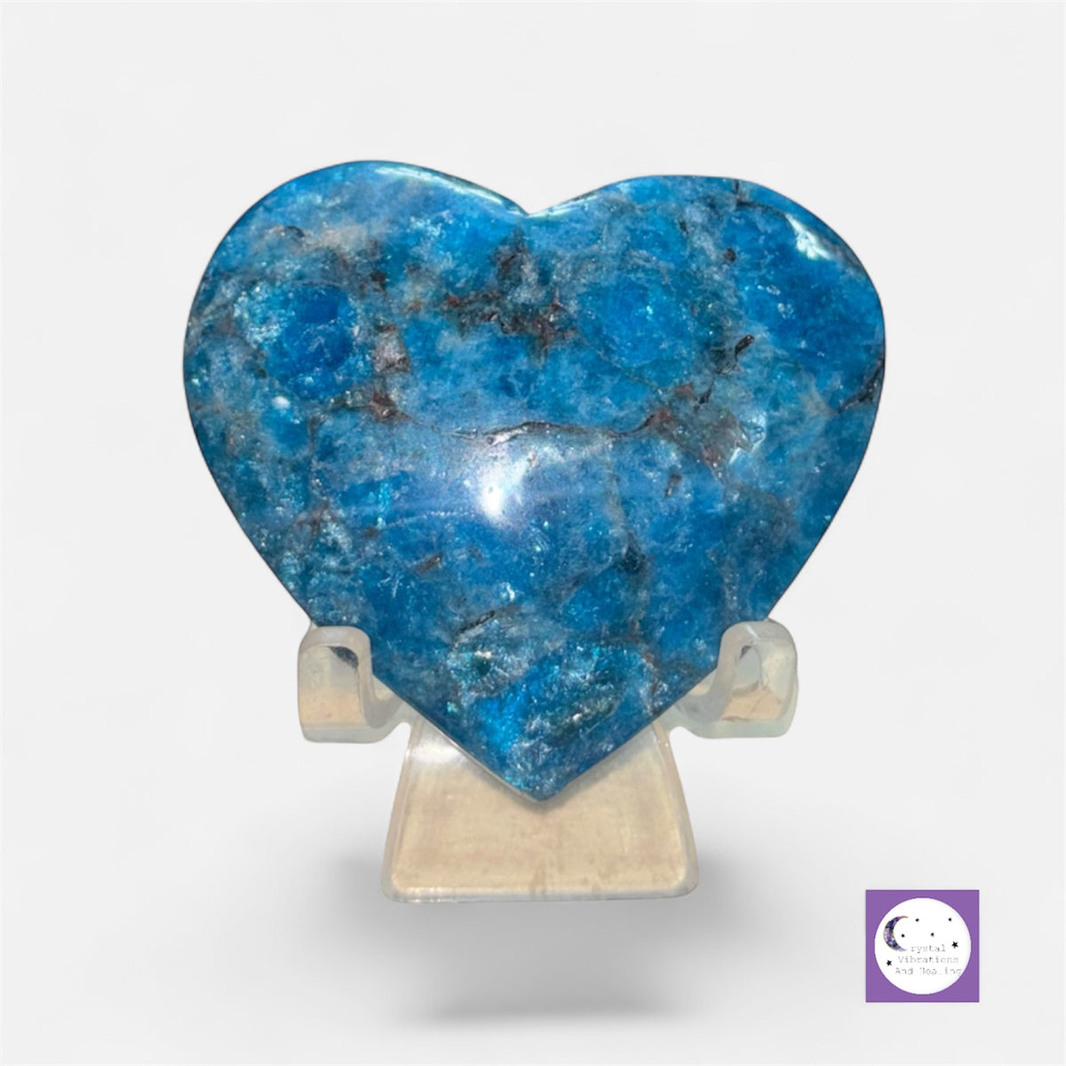 Blue Apatite Heart Carving
