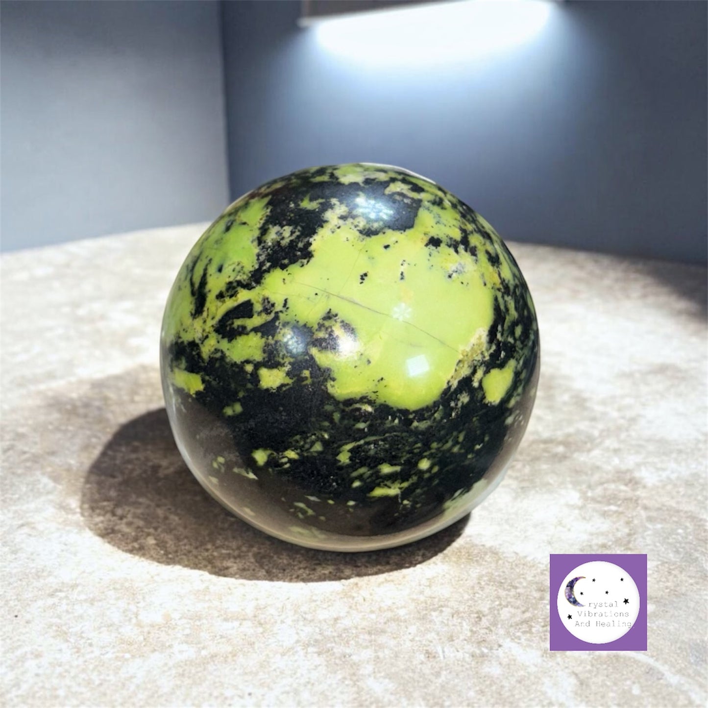 Green Opal with Shungite Sphere
