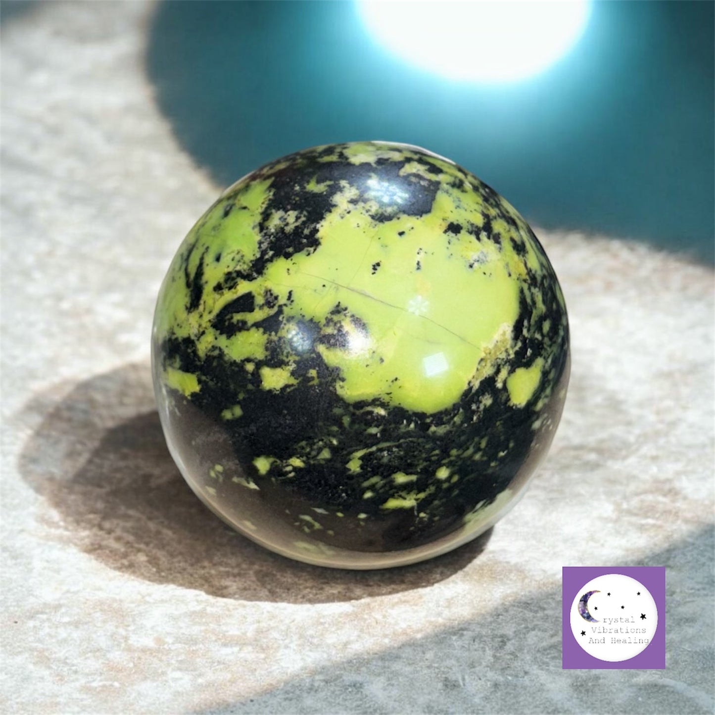 Green Opal with Shungite Sphere