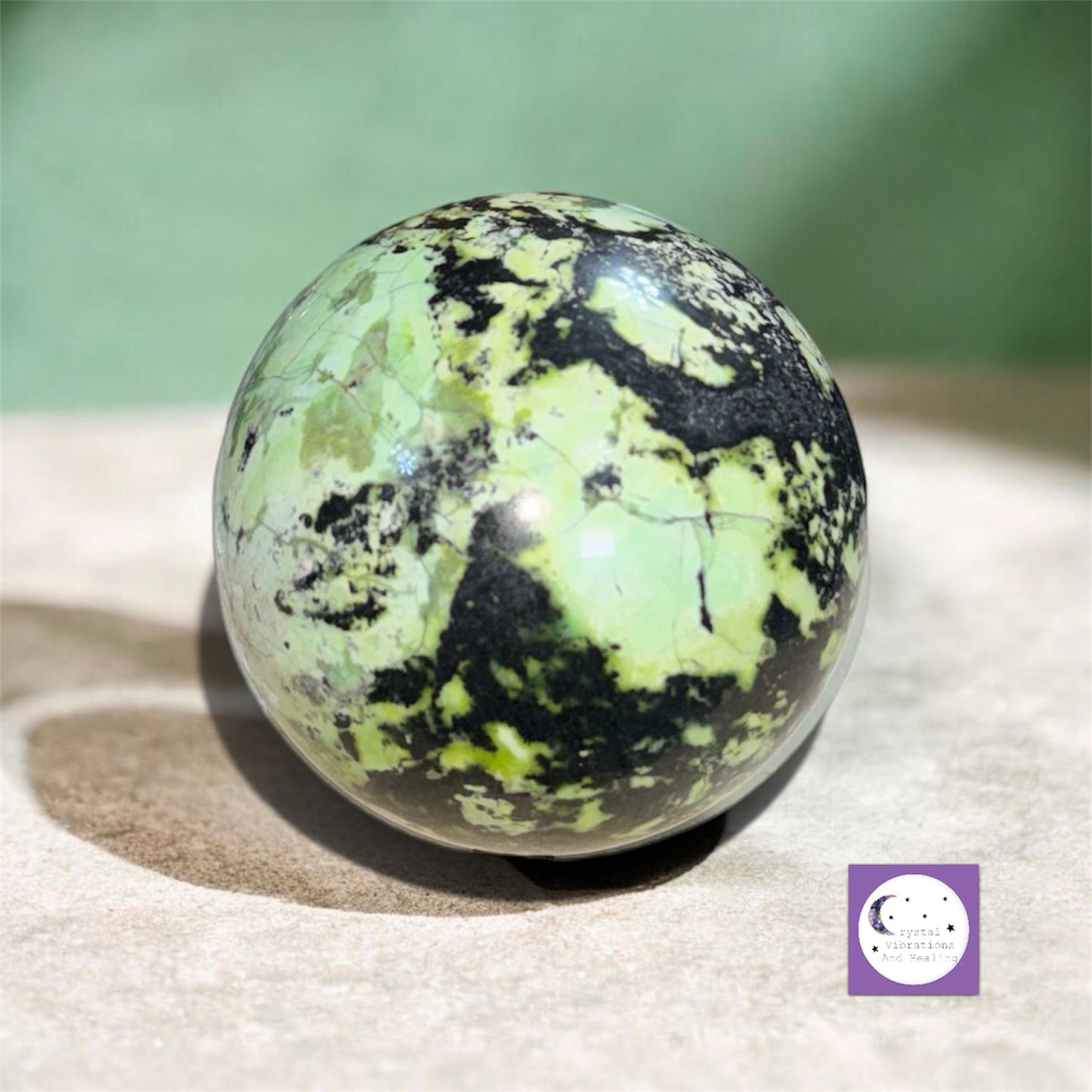 Green Opal with Shungite Sphere
