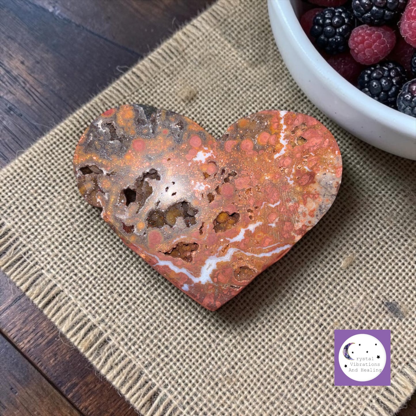 Ocean Jasper Heart Carving